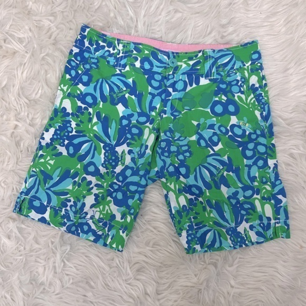 Lilly Pulitzer Bee In You‎ Bonnet Print Resort Bermuda Shorts Size 0